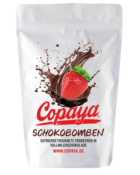 1kg Schokobombe Erdbeeren in Vollmilchschokolade von Copaya