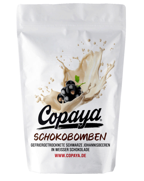 500g Schokobombe Johannisbeeren in weißer Schokolade