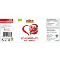 700ml Bio Granatapfel Direktsaft von Elite Naturel